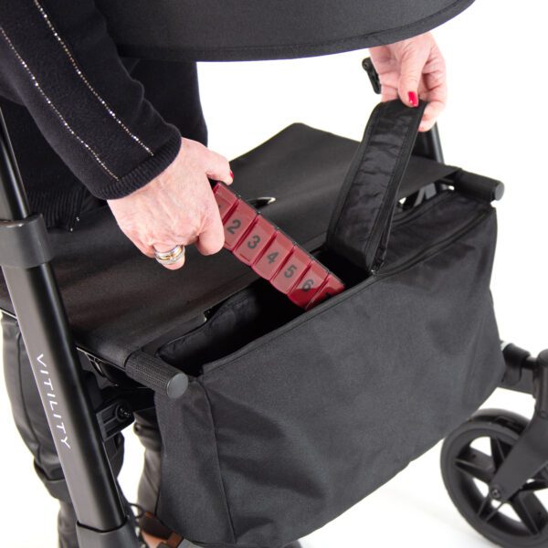 Rollator comfort - charcoal zwart - Afbeelding 10